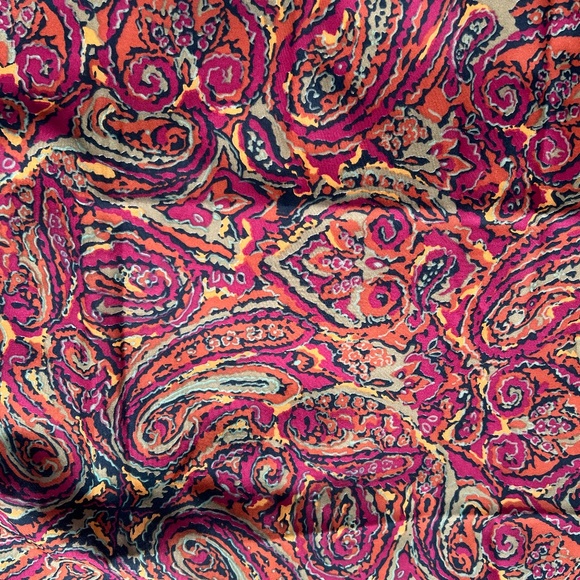 Stefano Guidi Scarf 31" Square Abstract Paisley Green Brown Border - Picture 4 of 4